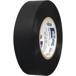 Shurtape EV 077 EV 77 Professional Grade All-Weather Vinyl Electrical Tape UL Listed/CSA Approved 7.0 Mil Black 3/4 Inch x 66 Feet 1 Roll 104706
